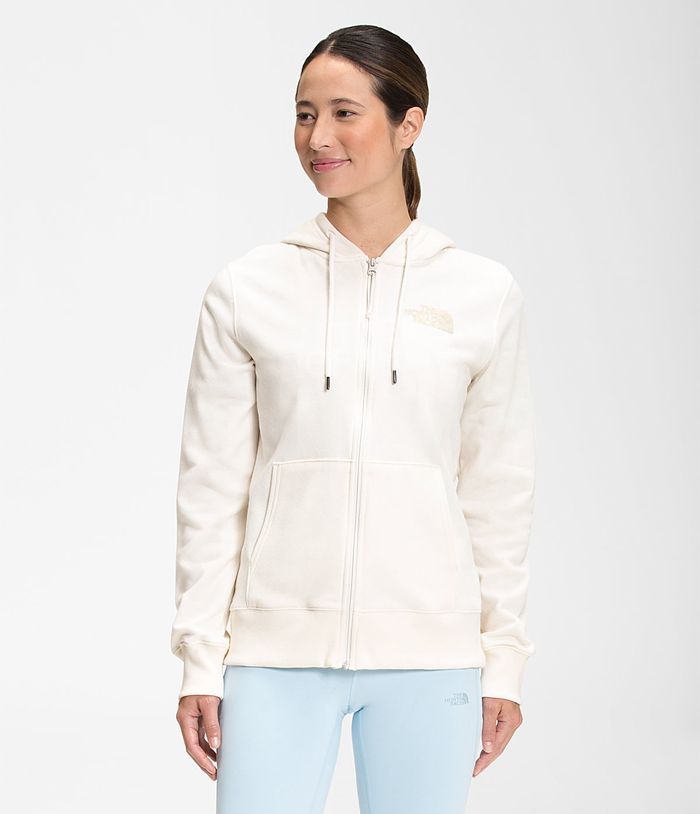 The North Face Hoodie Dames Half Dome Full Rits VJSA58936 - Wit